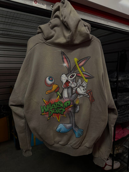 "Whats up Dox" Gray Zip Up