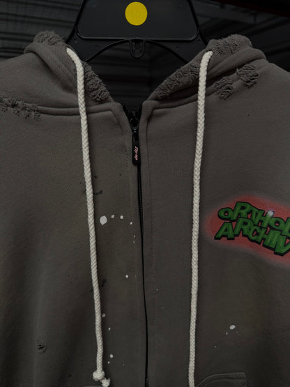 "Whats up Dox" Gray Zip Up