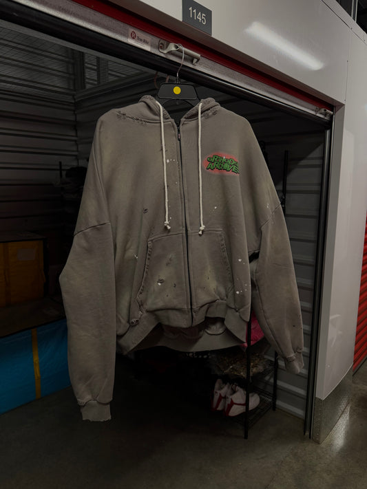 "Whats up Dox" Gray Zip Up