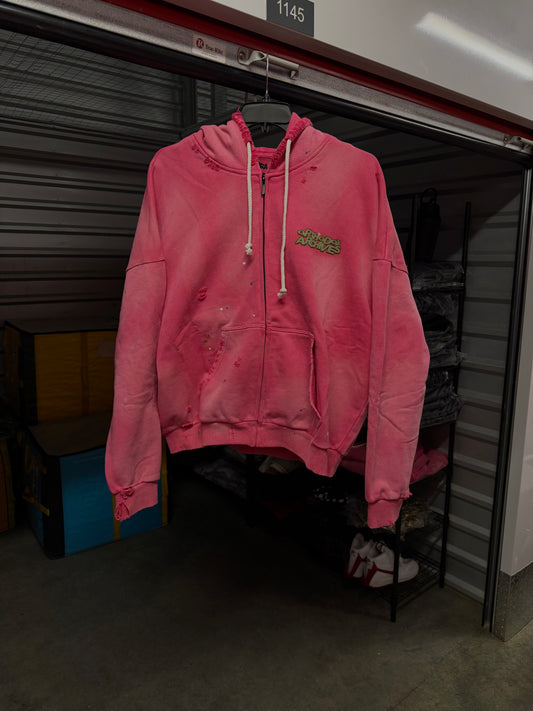 "Whats up Dox" Pink Zip Up