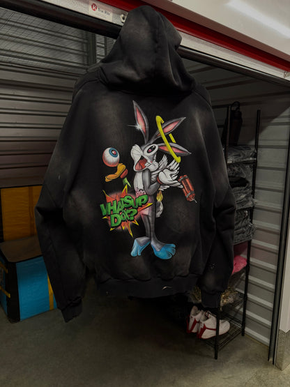 "Whats up Dox" Black Zip Up